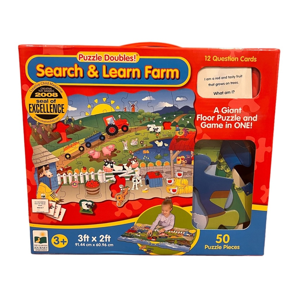 NEW 50 pcs Floor Puzzle & Game in One Search and Learn Farm